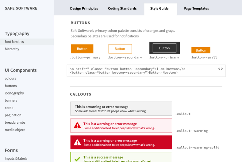 A later version with multiple pages and more details for both designs & component usage.
